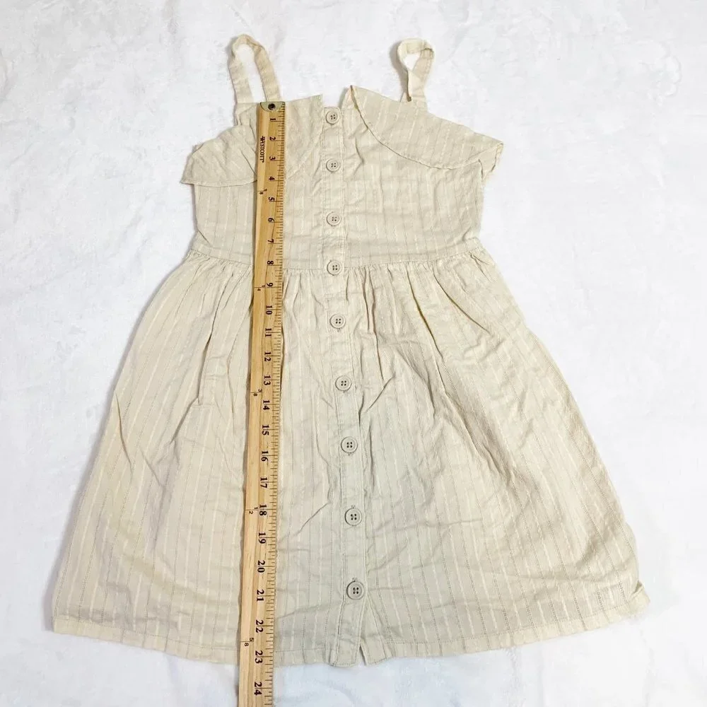 5/$25‎ Gymboree Girls Cream Pinstripe Button Front Ruffle Dress Size 10